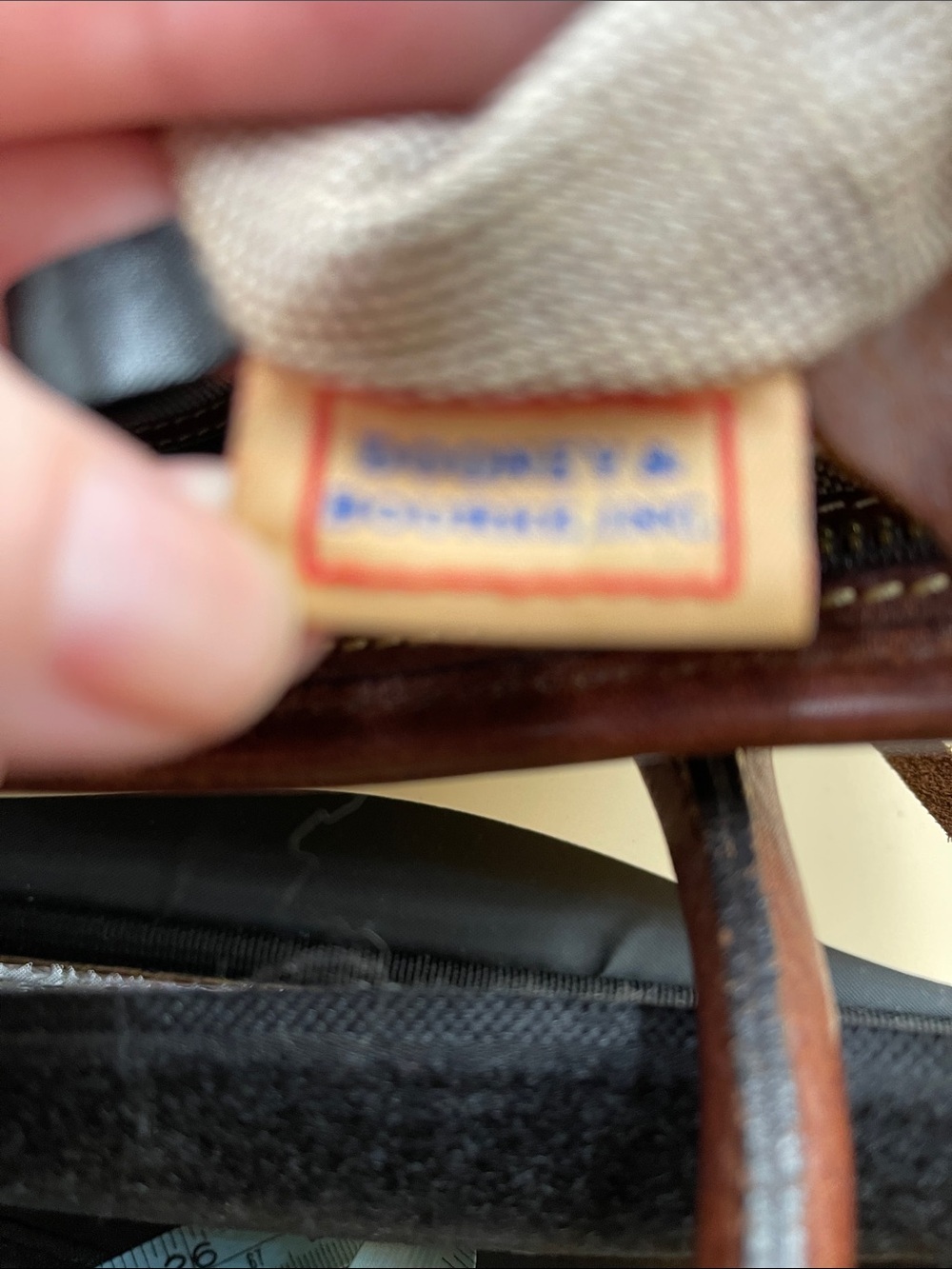 Dooney & Bourke Brown Florentine Vacchetta Leather Dual-Pocket Tote - Picture 4 of 8